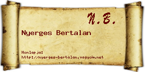 Nyerges Bertalan névjegykártya